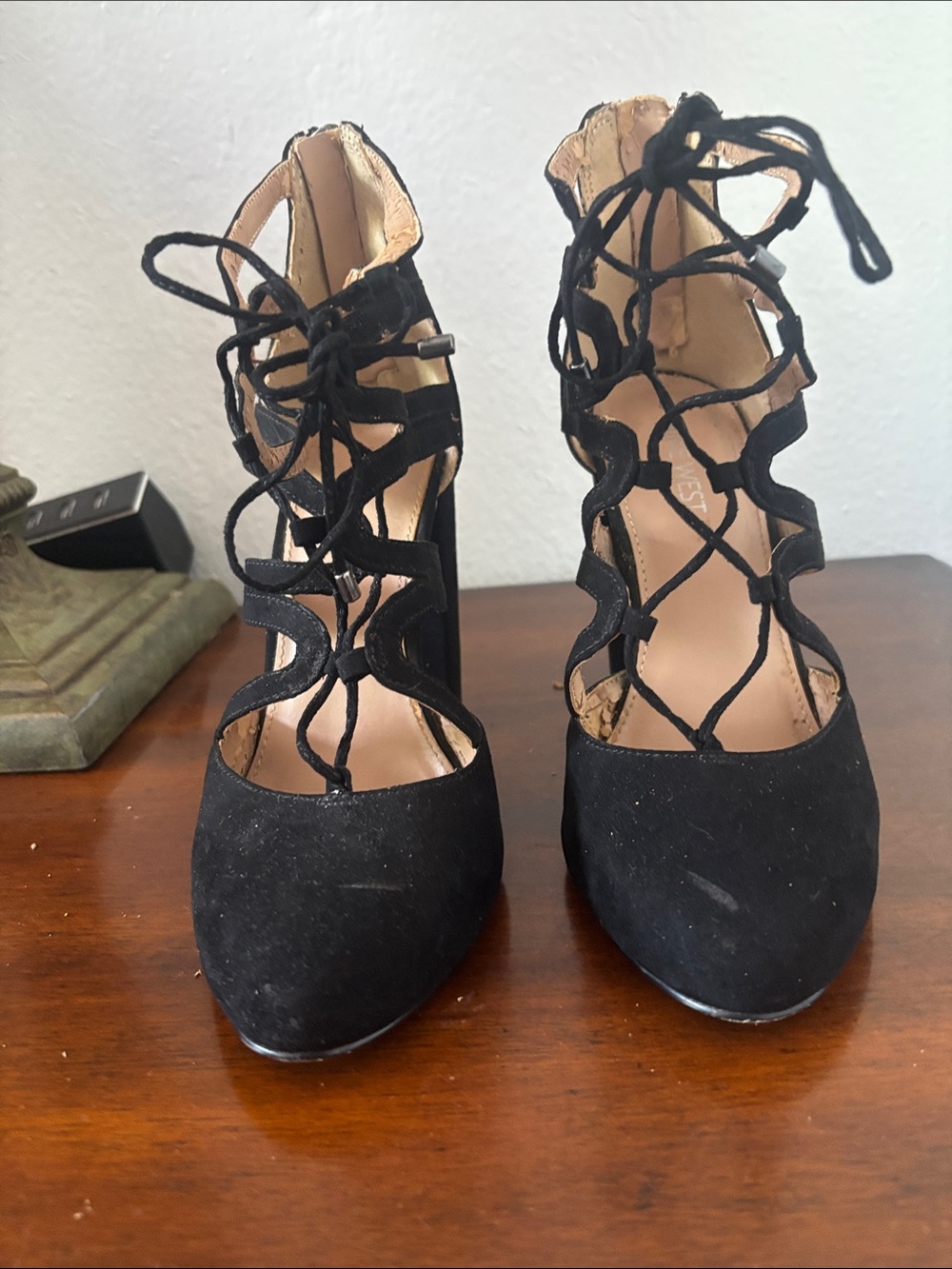 Black Lace-Up High Heel Pumps - Women Shoes Nine West